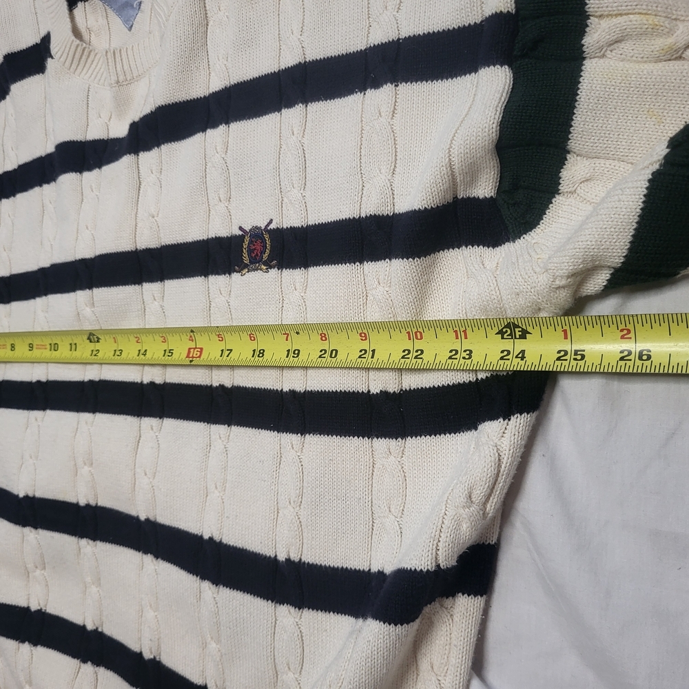 Tommy Hilfiger Golf Grandpacore Cable Knit Striped Sweater Mens Size XL - Picture 6 of 7